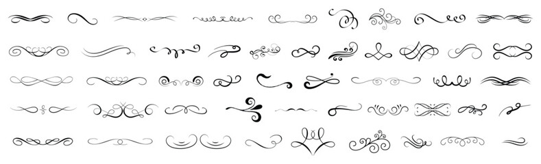 Vector graphic elements for design vector elements. Swirl elements decorative illustration. Classic calligraphy swirls, greeting cards, wedding invitations, royal certificates and graphic design.