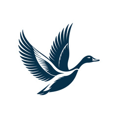 flying duck silhouette vector line art design