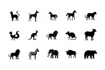 set of horses silhouettes