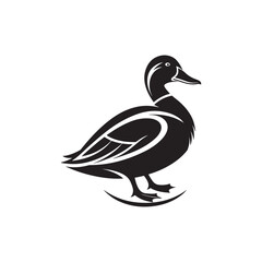 flying duck silhouette vector line art design