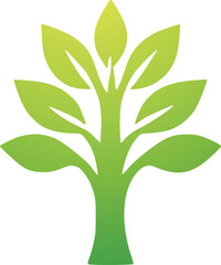 Nature-Inspired Tree with Green Leaves, Fully Customizable Vector Files