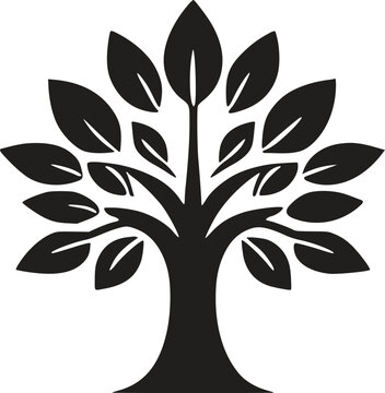 Elegant Tree with Leaves Vector, EPS Template for Stunning Nature Designs