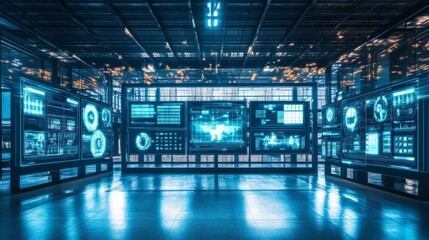 Futuristic High-Tech Information Display Station