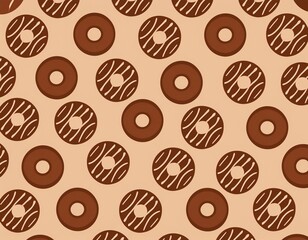 Obraz premium 茶色いドーナツのイラスト