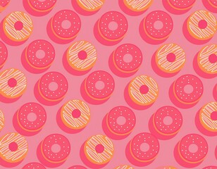 ピンク色のドーナツの背景