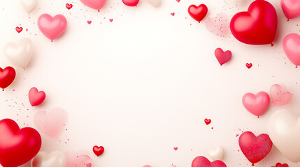 Valentine Hearts Balloons and Romantic Background with Love and Copy Space for Valentine Celebration
