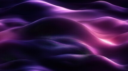Obraz premium Luminous abstract waves of purple and pink light forming a futuristic landscape