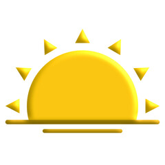 3D Sun Rise Design Icon