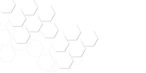 Abstract technology white geometric hexagon on transparent concept design honeycomb shape vector 