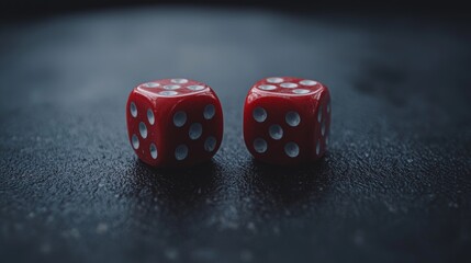 Red Dice Pair Gambling Chance Fortune Luck Game