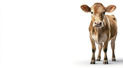 Cattle grazing in pasture farm livestock portrait rural setting front view agriculture concept