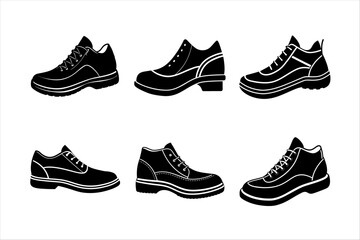 Stylish Black Shoe Silhouettes for Design Inspiration