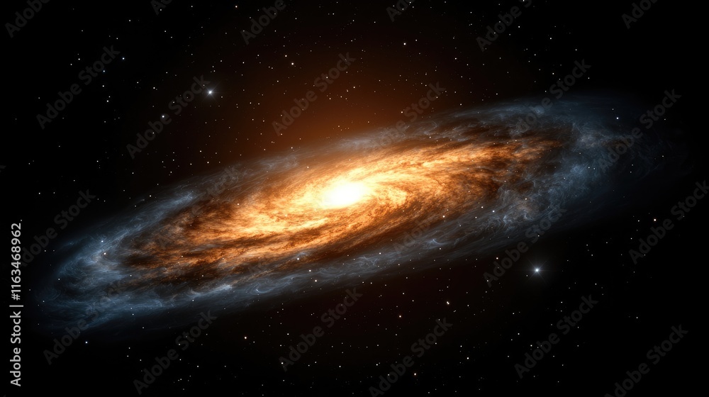 Wall mural exploring cosmic wonders outer space digital art vast universe frontal view galactic phenomenon