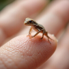 frog on hand