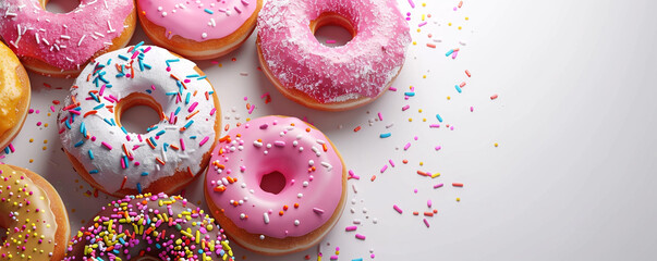 Assorted donuts with different glaze