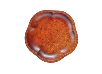 Empty wooden plate isolated on white background with clipping path. concept Natural eco...