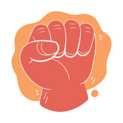 A vibrant stylized flat illustration of a clenched fist