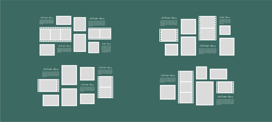Pictures or photos frame collage. comics page grid layout abstract photo frames and digital photo wall template