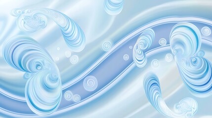 Abstract Blue Swirls and Waves Design