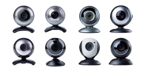 Collection of Various Webcam Designs on Transparent Background