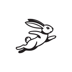 vector isolated silhouette of a rabbit