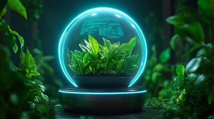 Futuristic Smart Vanilla Pod in High-Tech Sphere. Generative AI