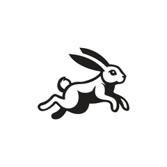 vector  isolated silhouette of a rabbit