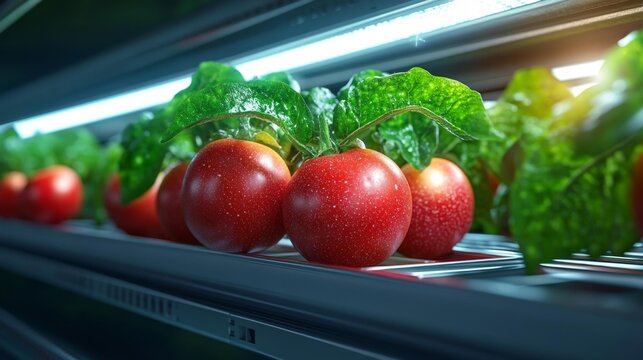 Futuristic Hydroponic Farm with Digital Data Integration. Generative AI