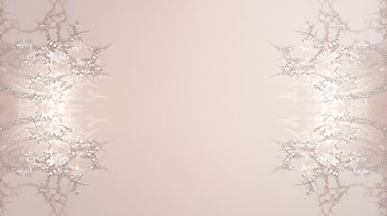 Elegant Silver Branches Frame Pale Pink Background