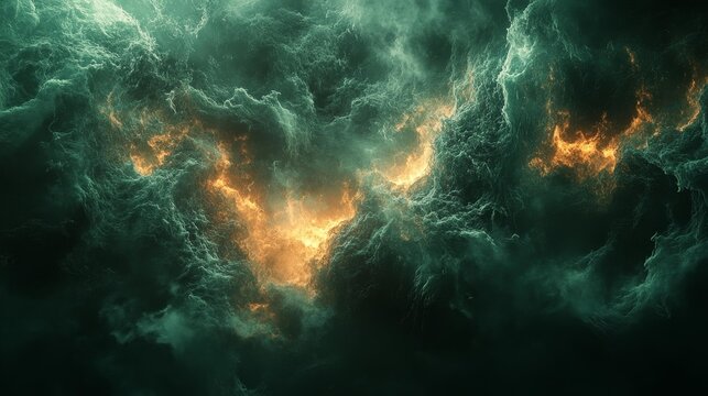 Dynamic Magnetic Field Effect on Black Background. Generative AI