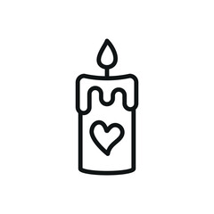 Valentine Candle Icon showcases an elegant and glowing style, ideal for highlighting cozy atmospheres, heartfelt gifts, or romantic ambiance