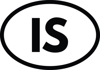 Iceland country code icon isolated on white background . Iceland abbreviation icon . Iceland domain symbol icon vector