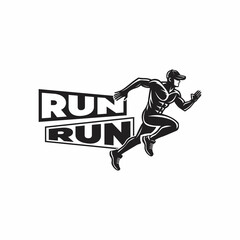 Running athlete logo design