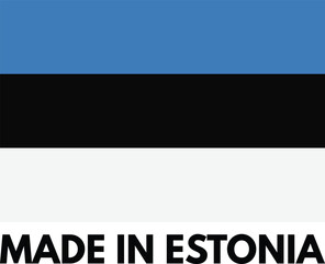 Fototapeta premium Made in Estonia with Estonian flag . Estonia product label . Vector illustration