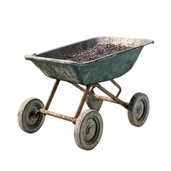 Wheelbarrow isolated on white background full depth of field 
