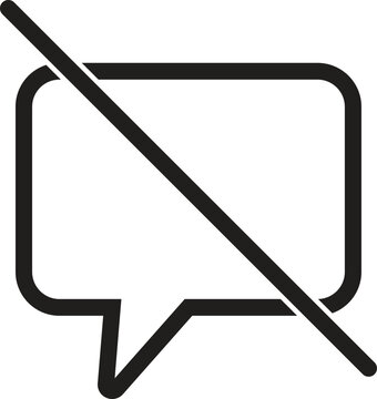 No comment icon isolated on white background . No chat icon . Vector illustration