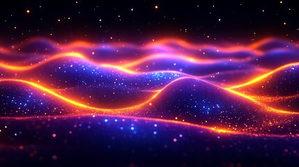 Glowing Waves Of Sparkling Energy And Light