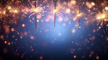 Fototapeta premium Festive Sparkler Lights Glowing Celebration Background
