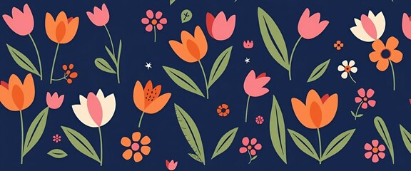 "Blossoming Nostalgia: A Romantic Vintage Floral Pattern"