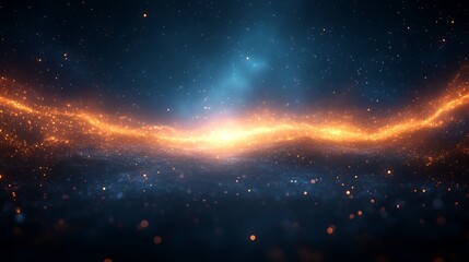 Glowing cosmic dust and nebulae sparkle brightly