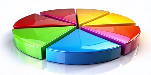 Obraz premium 3D Pie Chart Data Visualization, Colorful Graphic Design, Abstract Geometric Art