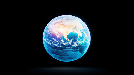 A vibrant image of planet Earth glowing against a black background, showcasing its beauty and fragility. Ideal for ecological themes and space exploration.