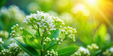 Blooming Green Plant, Soft Focus Background, Beautiful Floral Image