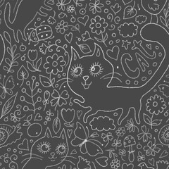 seamless pattern with cats