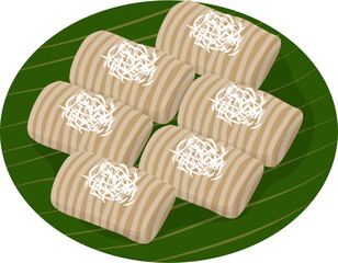 Gethuk Indonesian traditional food illustration 
