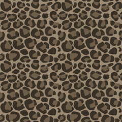 Brown Leopard Grunge Print Brush Seamless Pattern © Anna Babii