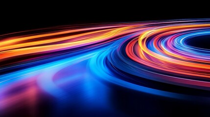 Abstract Swirling Vibrant Color Light Trails Design