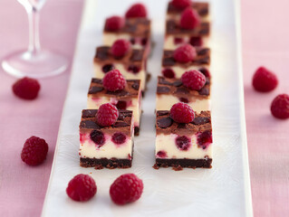  romantic raspberry chocolate cheesecake bars