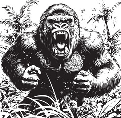 gorilla in the jungle