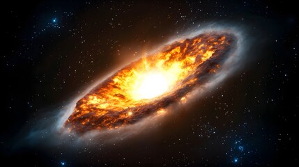 Fototapeta premium A dramatic depiction of a fiery galactic event.